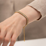 Pulseira Dupla Camada com Zircônias Diamond Duo Banhada a Ouro 18K