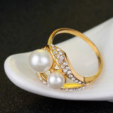 KIT Colar + Brincos + Anel com Zircônias Blooming Pearl Banhado a Ouro 18K