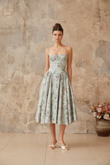 Vestido Estampado com Modelagem Slim e Cintura Definida