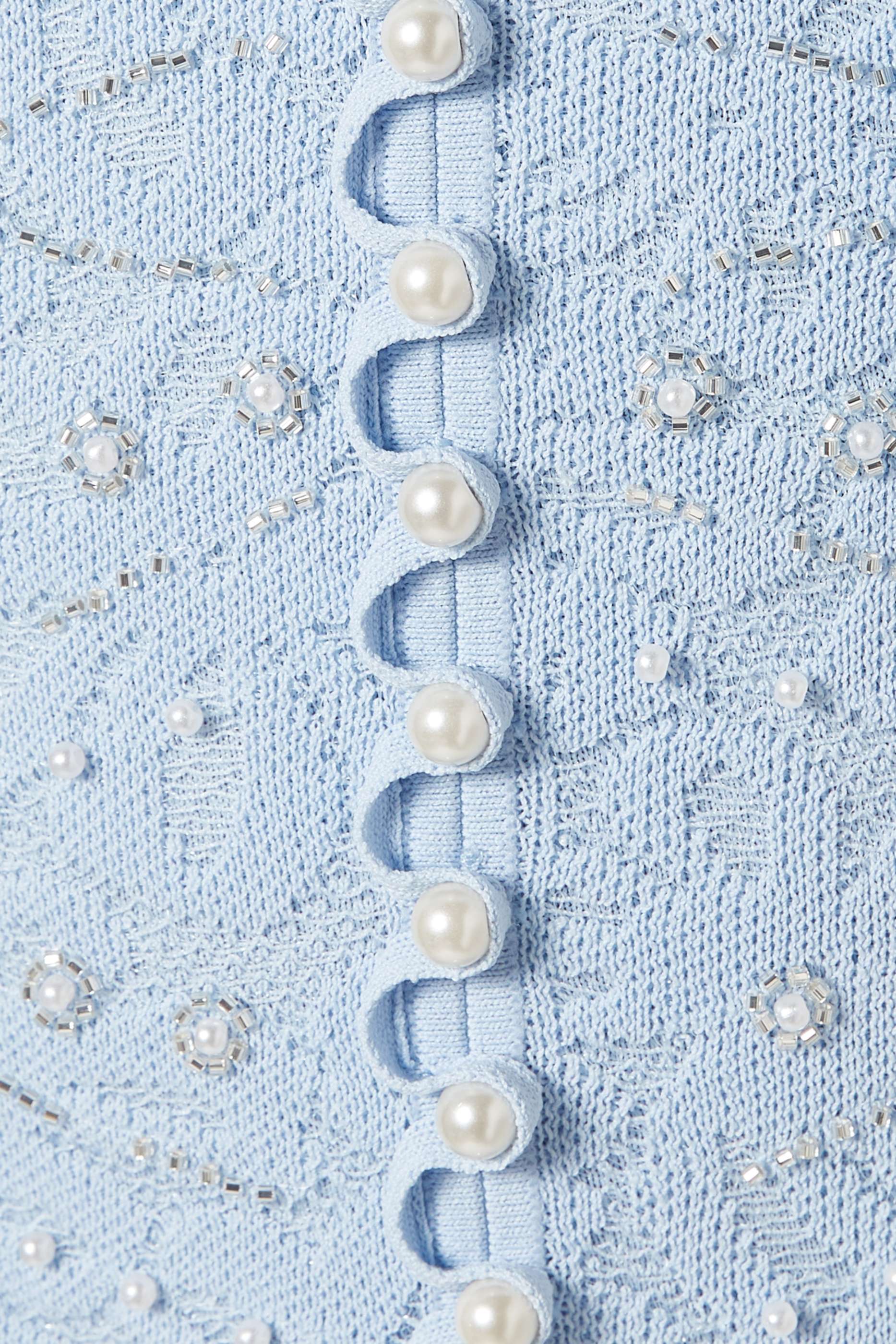Vestido e Casaco Cardigan Bordado Luxo Azul Serenity – Elegância e Sofisticação em Cada Detalhe