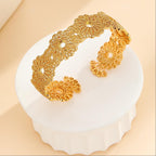 Bracelete Palace Lace Floral Banhada a Ouro 14K
