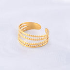 Anel Banhado a Ouro 18K 4 Camadas Star Flow