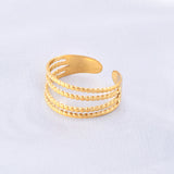 Anel Banhado a Ouro 18K 4 Camadas Star Flow