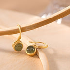 Brinco com Pedra Jade Jade Elegance Banhados a Ouro