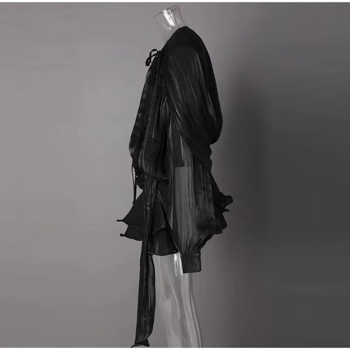 Vestido Feminino Acetinado Plissado -  Izuke