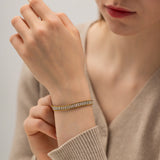 Pulseira Dupla Camada com Zircônias Diamond Duo Banhada a Ouro 18K