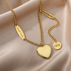 Colar Pingente de Coração One Heart Banhado a Ouro 18K