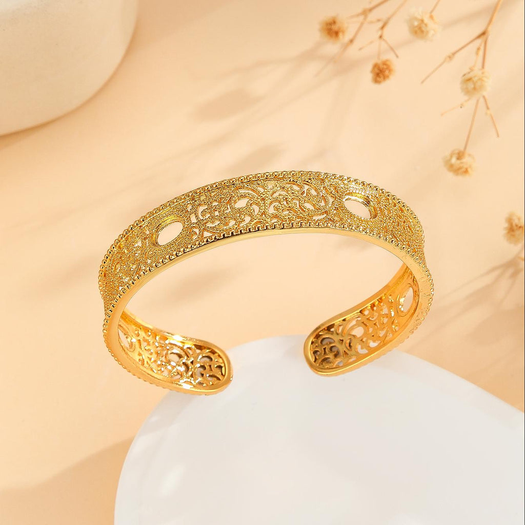 Bracelete Palace Lace Lisa Banhada a Ouro 14K