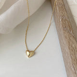 Colar Heart Shine Pingente de Coração Prata 925 Banhada a Ouro 14K