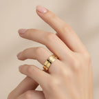 Anel Golden Essential Design Liso Minimalista Banhado a Ouro 14K