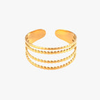Anel Banhado a Ouro 18K 4 Camadas Star Flow