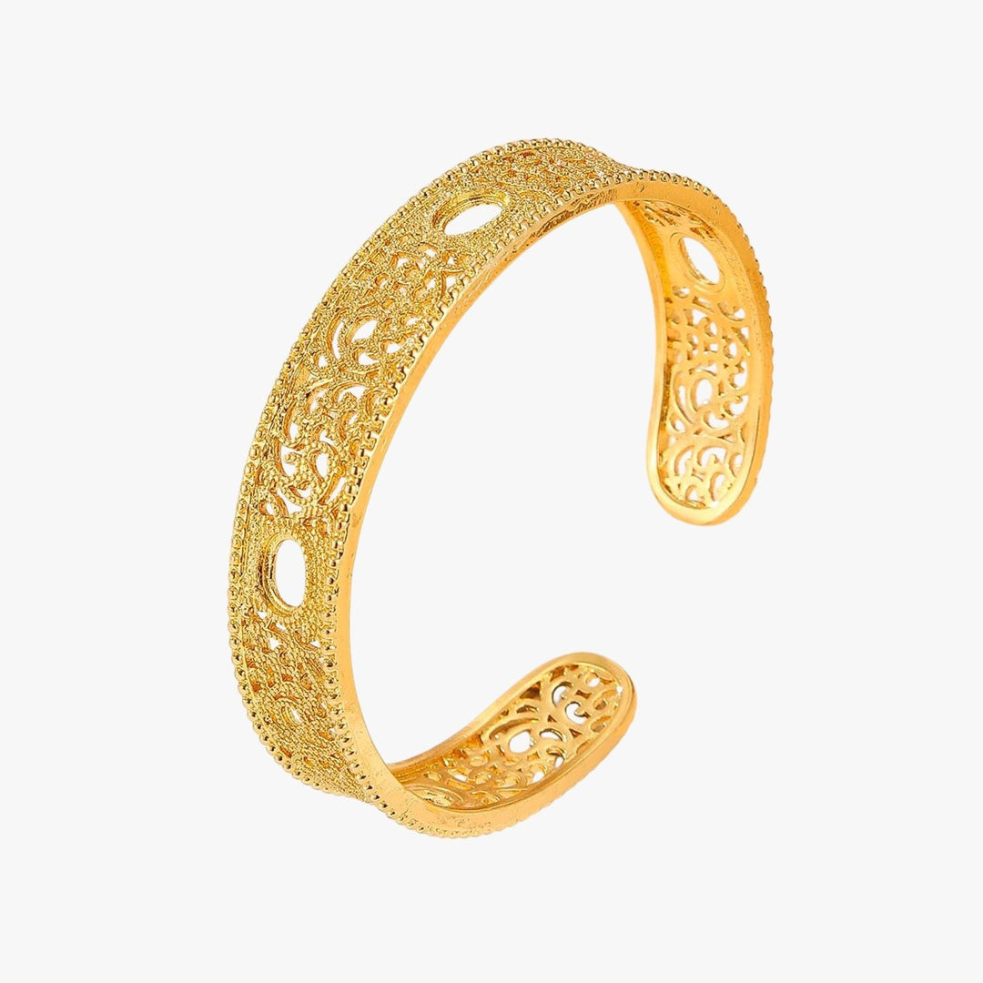 Bracelete Palace Lace Lisa Banhada a Ouro 14K
