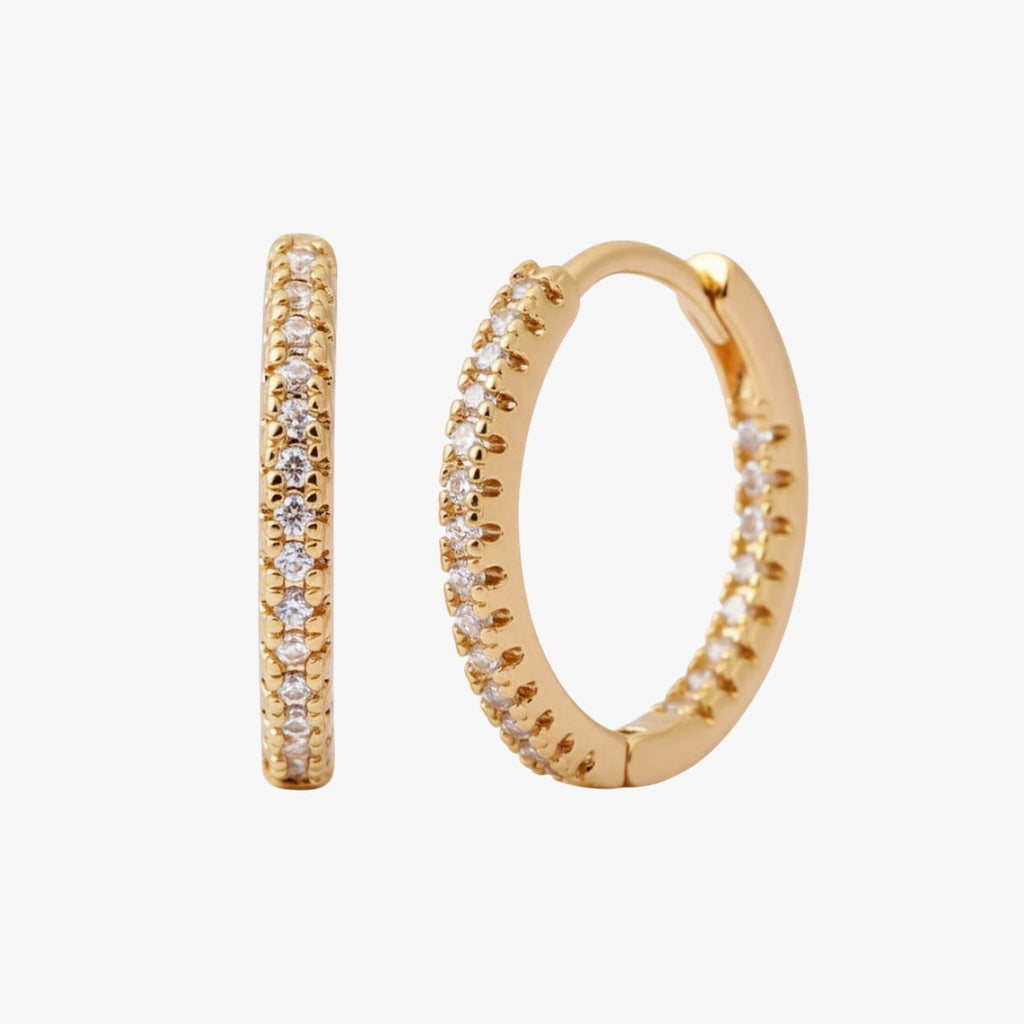 Brinco com Zircônias Circle Glow Banhados a Ouro 18K