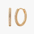 Brinco com Zircônias Circle Glow Banhados a Ouro 18K