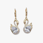 Brinco Cisne com Cristais Swan Shine Banhado a Ouro 18K