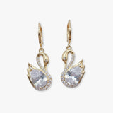 Brinco Cisne com Cristais Swan Shine Banhado a Ouro 18K