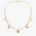 Colar Pingentes de Borboletas Banhado a Ouro 18K