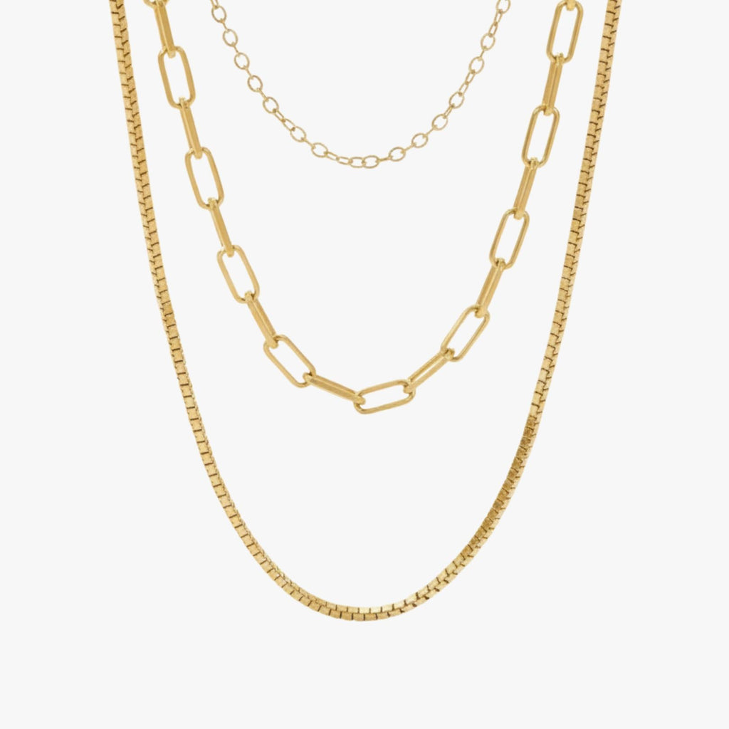 Colar Três Camadas Golden Layers Banhado a Ouro 18K