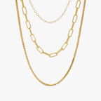 Colar Três Camadas Golden Layers Banhado a Ouro 18K
