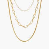 Colar Três Camadas Golden Layers Banhado a Ouro 18K