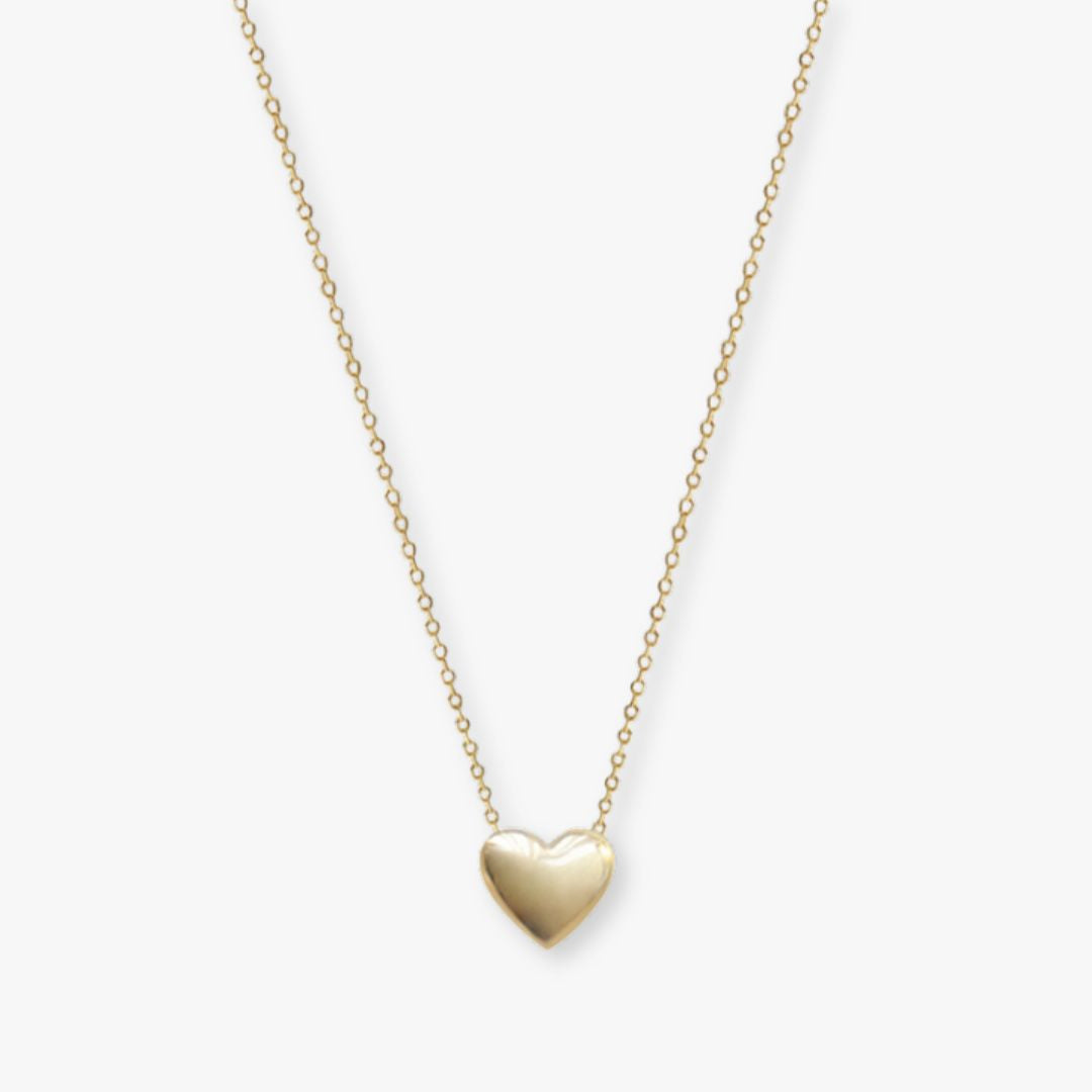 Colar Heart Shine Pingente de Coração Prata 925 Banhada a Ouro 14K