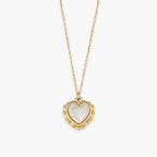 Colar com Pingente Coração e Madrepérola Shell Love Banhado a Ouro 18K