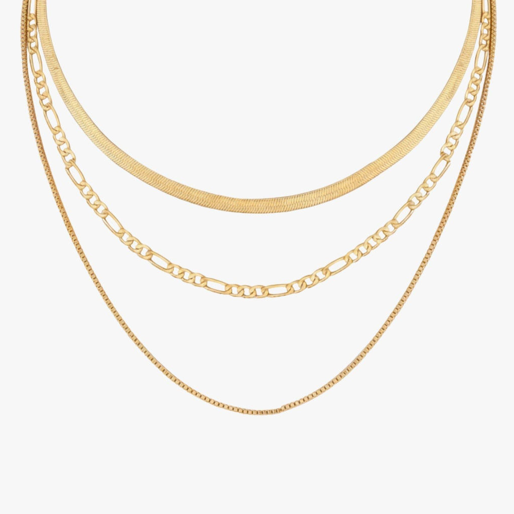 Colar 3 Camadas Trinity Layers Banhada a Ouro 18K