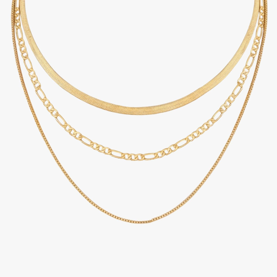 Colar 3 Camadas Trinity Layers Banhada a Ouro 18K