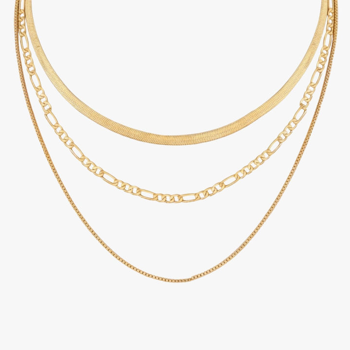 Colar 3 Camadas Trinity Layers Banhada a Ouro 18K