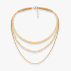 Colar 3 Camadas Trinity Layers Banhada a Ouro 18K
