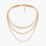 Colar 3 Camadas Trinity Layers Banhada a Ouro 18K