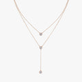 Colar com Três Pingentes Zircônias Triple Shine Tassel Banhado a Ouro 18K