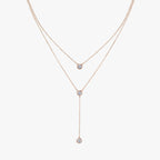 Colar com Três Pingentes Zircônias Triple Shine Tassel Banhado a Ouro 18K