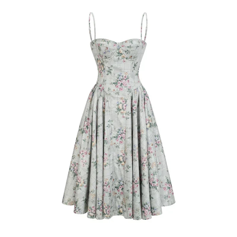 Vestido Estampado com Modelagem Slim e Cintura Definida