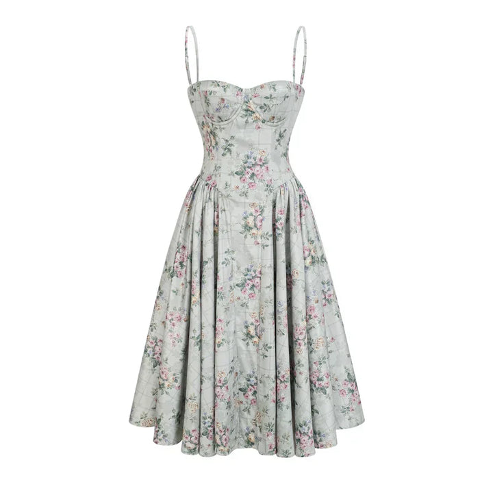 Vestido Estampado com Modelagem Slim e Cintura Definida