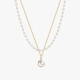Colar Duas Camadas com Pérolas Double Pearl Layers Banhado a Ouro 18K