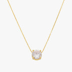 Colar com Ponto de Luz em Zircônia Solitaire Glow Banhado a Ouro