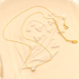 Colar com Ponto de Luz em Zircônia Solitaire Glow Banhado a Ouro