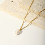 Colar Pingente Pérola Pearl Essence Banhado a Ouro 18K