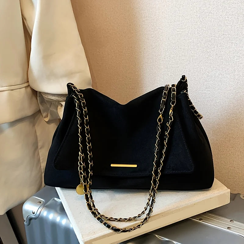 Bolsa Feminina Tiracolo em Suede Sintético Estilo Camurça Maya
