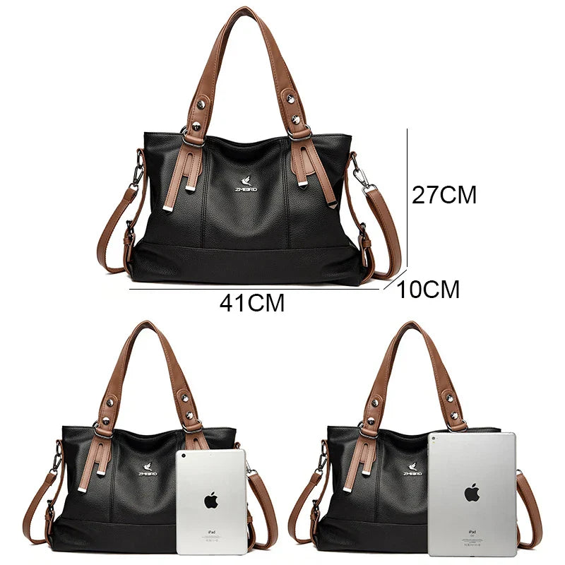 Bolsa Feminina Grande Couro Legítimo Estilo Tote Sarah