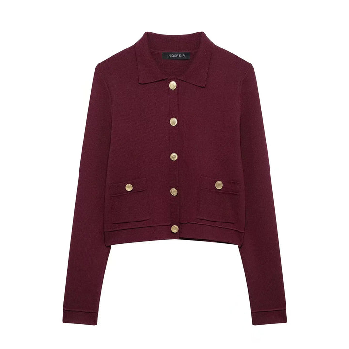 Conjunto Luxo Vermelho em Malha de Alta Densidade – Cardigã e Saia