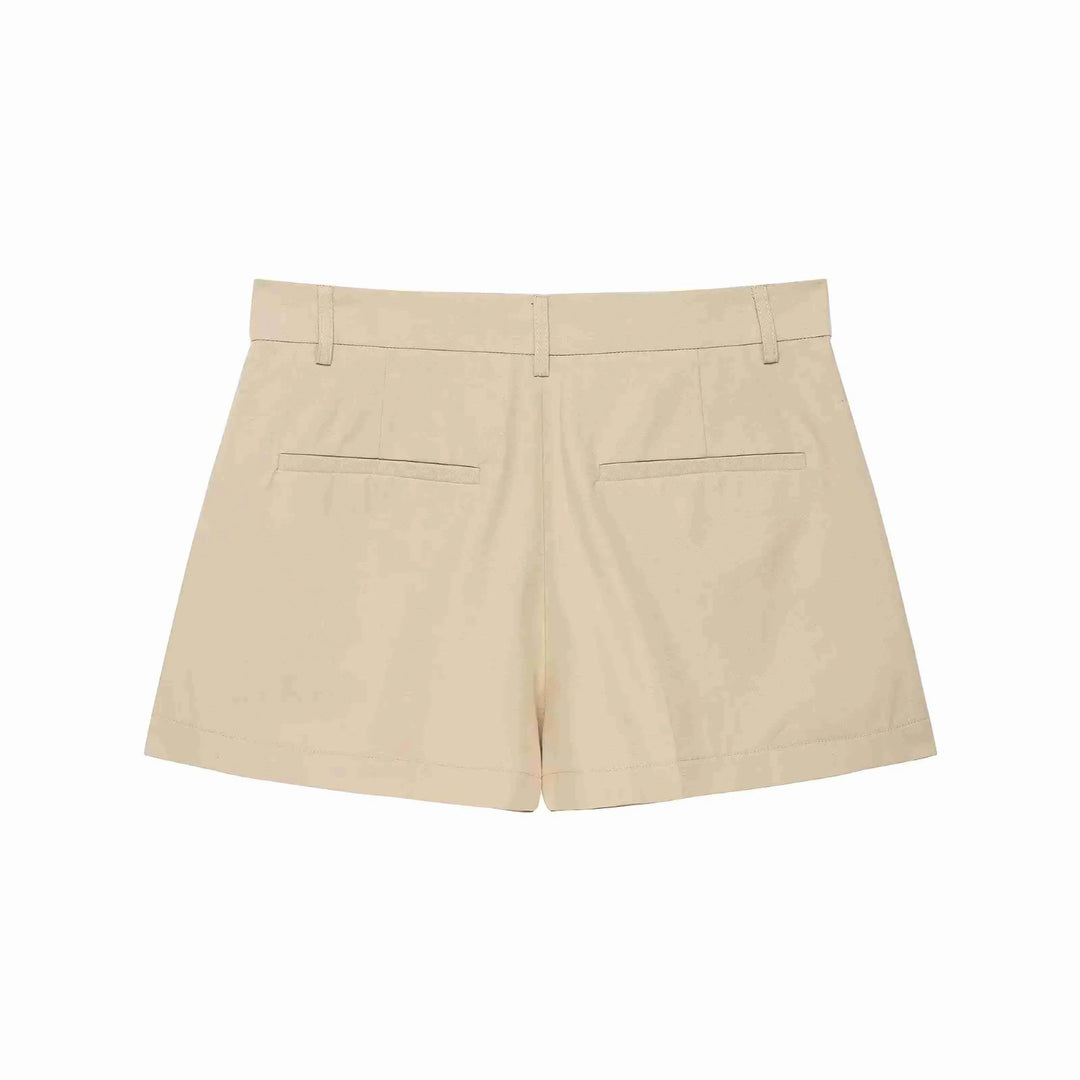Conjunto Streetwear Elegante: Casaco Estruturado com Cinto e Shorts de Alfaiataria