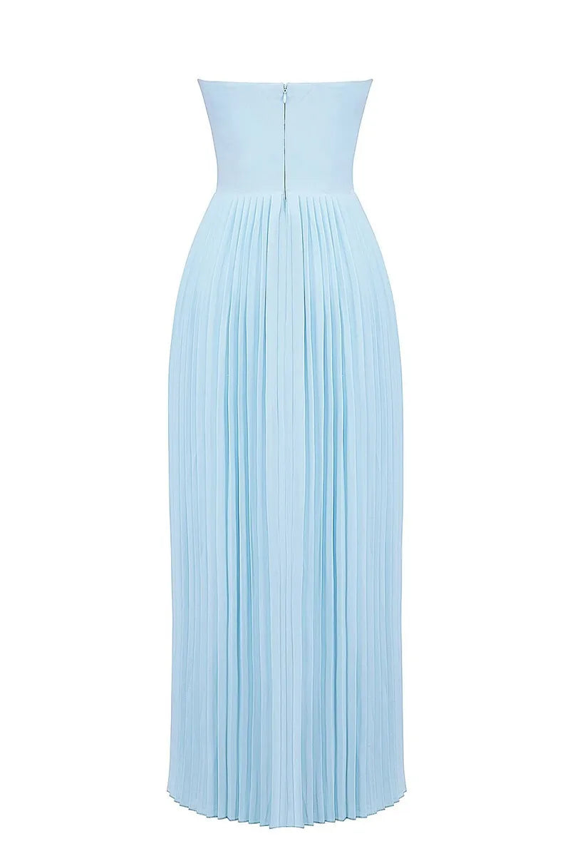 Vestido Longo Carlotta – Espartilho, Saia Plissada e Luxo Moderno