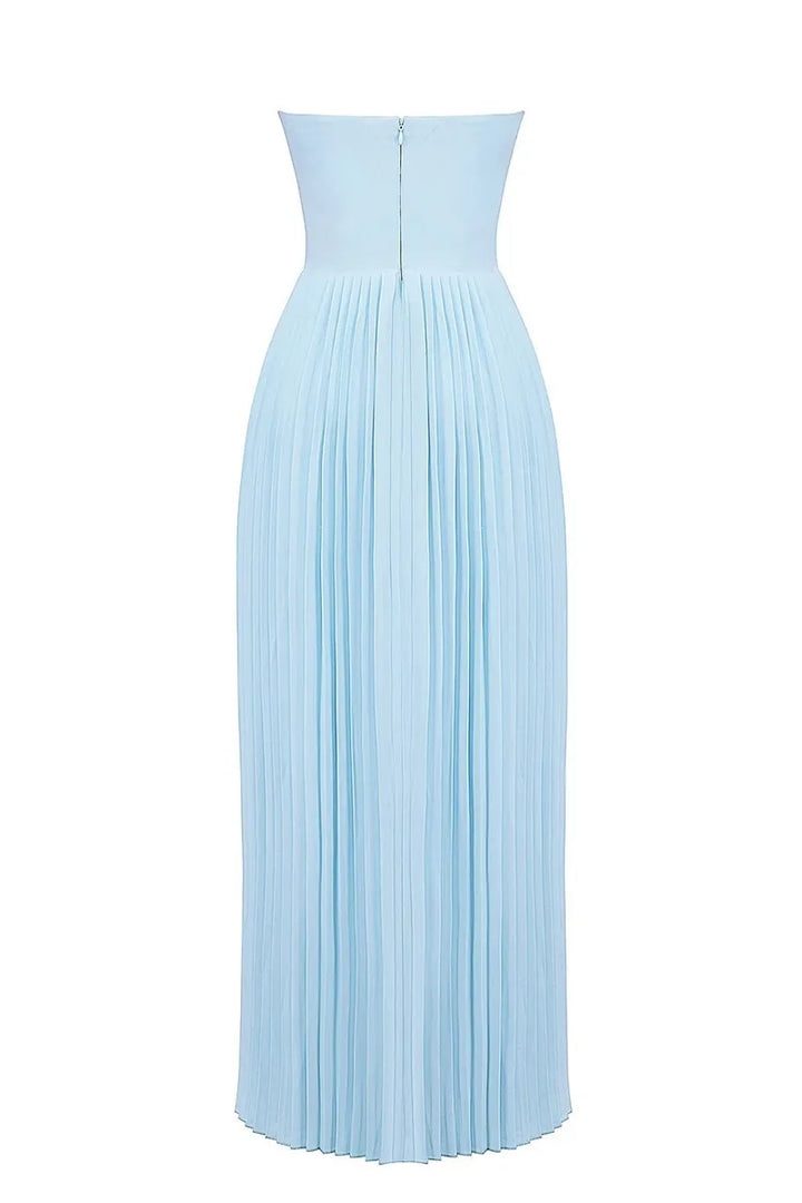 Vestido Longo Carlotta – Espartilho, Saia Plissada e Luxo Moderno