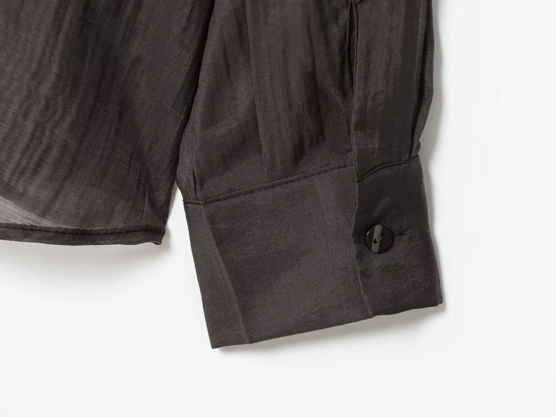 Camisa Elegante de Manga Longa – Modelagem Solta e Minimalista