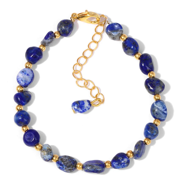 Pulseiras Pedras Naturais – Quartzo Rosa e Ágata com Corrente Dourada
