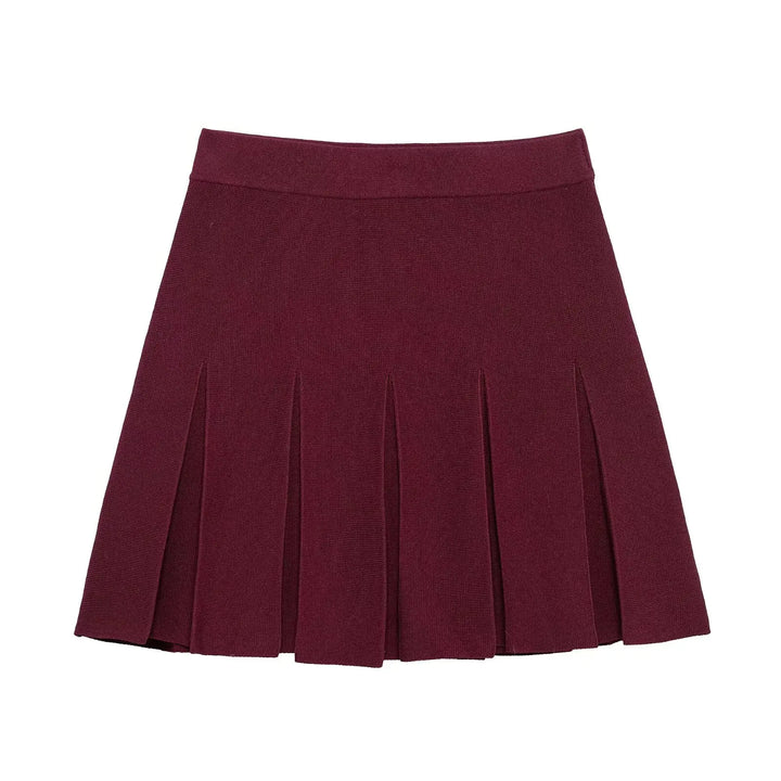Conjunto Luxo Vermelho em Malha de Alta Densidade – Cardigã e Saia
