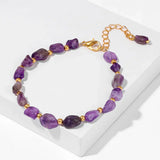 Pulseiras Pedras Naturais (Quartzo Rosa, Ágata) com Corrente Dourada, Estilo Bangle