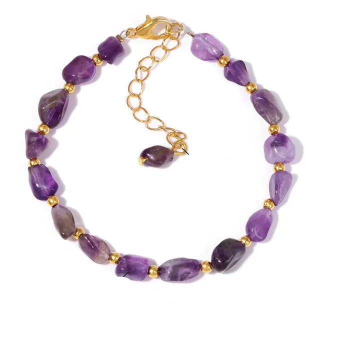 Pulseiras Pedras Naturais – Quartzo Rosa e Ágata com Corrente Dourada